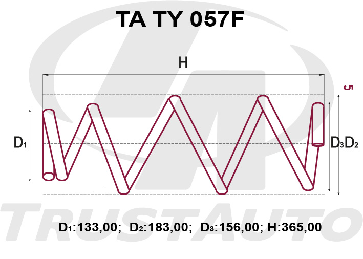 Пружина подвески усиленная RAV4 ACA3X TRUSTAUTO TATY057F